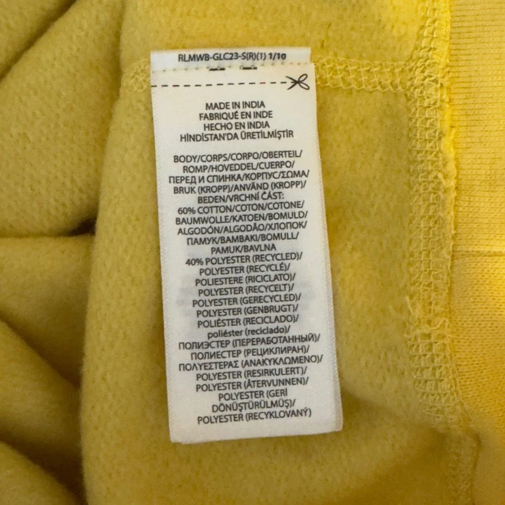1707 | Polo Ralph Lauren Collegiate Logo Fleece Pullover Hoodie Yellow Mens XXL